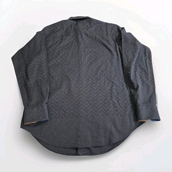 Robert Graham Shirt Mens XLT Gray Textured Flip Up Cuffs LS Embroidery Buttons - Picture 16 of 16